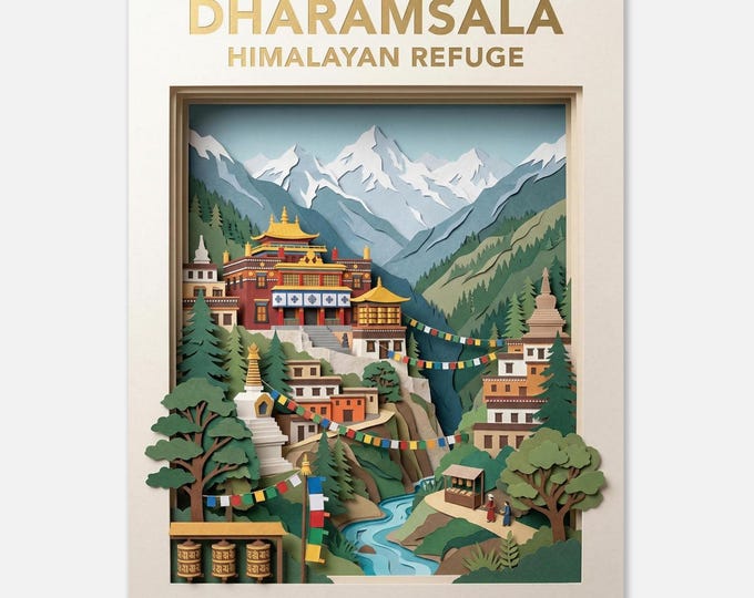 DHARAMSALA – Himalayan Refuge | Travel Poster