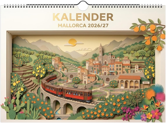 Unique WALL CALENDAR – Mallorca | July 2026 to June 2027