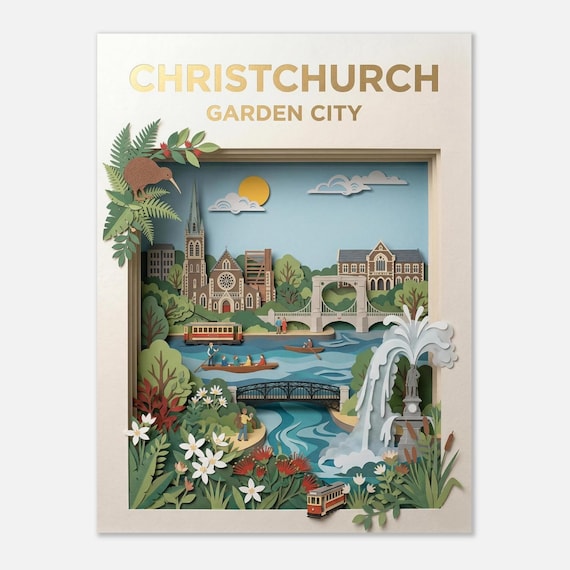 CHRISTCHURCH – Garden City | Travel Poster
