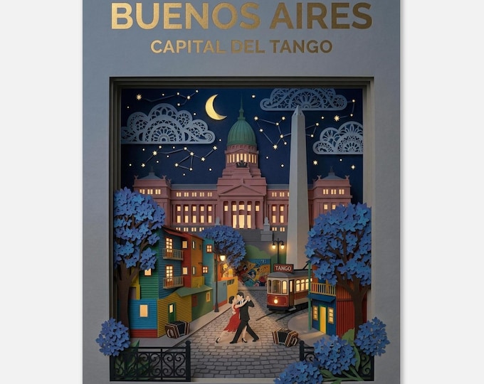 BUENOS AIRES – Capital del Tango noche | Travel poster