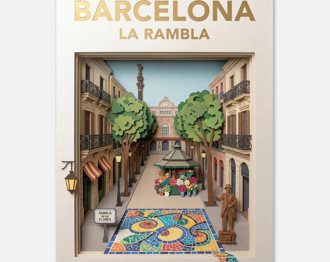 BARCELONA – La Rambla | Travel poster