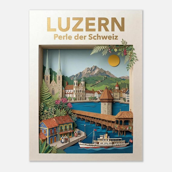 Lucerne – Pearl of Switzerland | Travel Poster