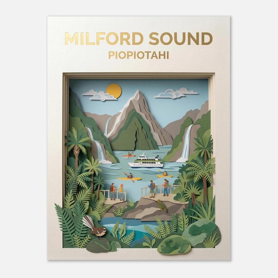 MILFORD SOUND – Piopiotahi | Travel Poster