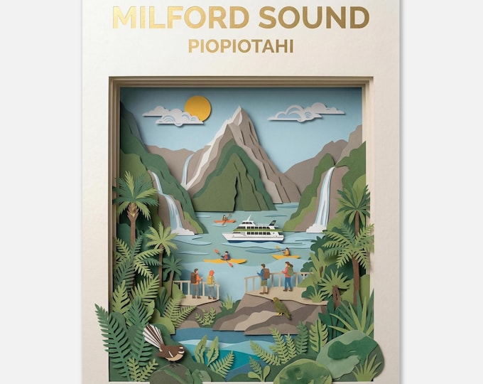 MILFORD SOUND – Piopiotahi | Travel Poster