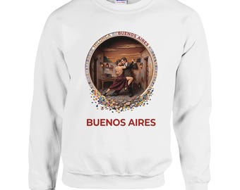 Buenos Aires Tango Sweatshirt – Milonga Scene, Argentine Retro Style, Vintage Dance Motif, Classic Design for Women & Men