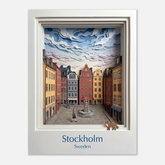 STOCKHOLM - Sweden Travel Poster Print Art Wall Mural