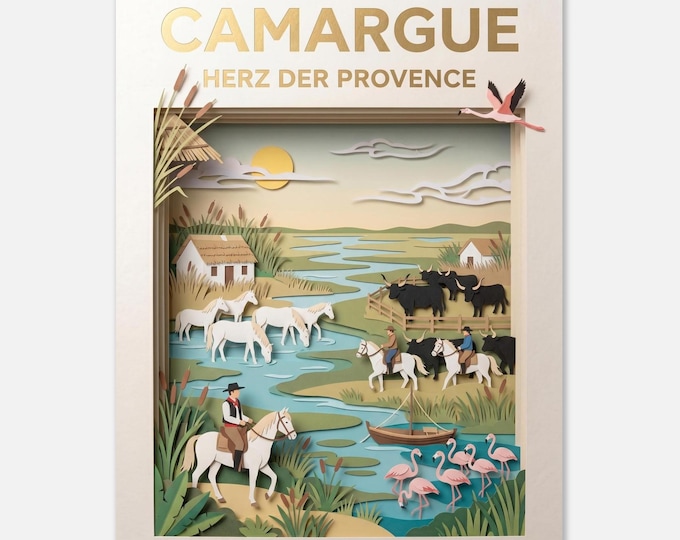 CAMARAGUE – Heart of Provence | Travel Poster