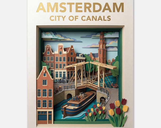AMSTERDAM – City of Canals | Travel Poster