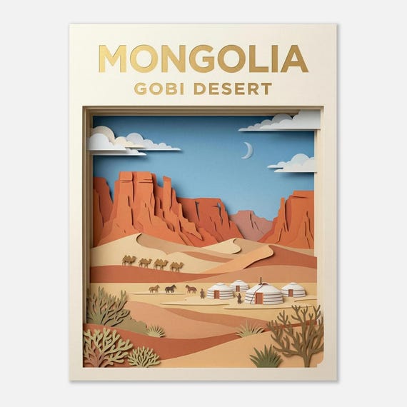 MONGOLIA – Gobi Desert | Travel Poster