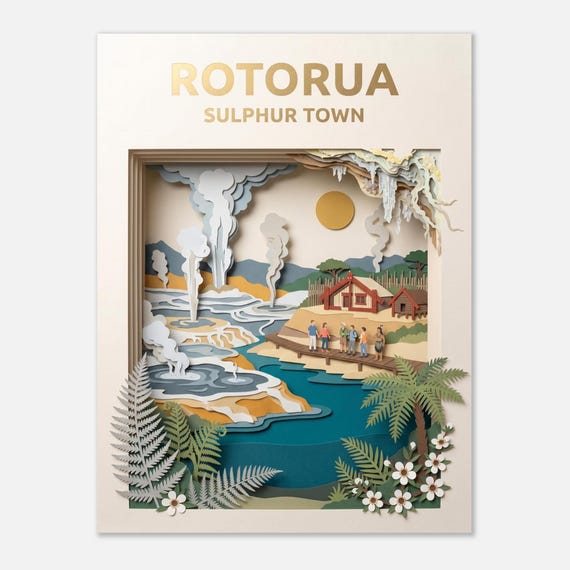 ROTORUA – Sulphur Town | Travel Poster