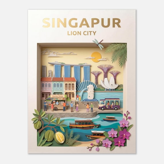 SINGAPORE – Lion City | Travel Poster