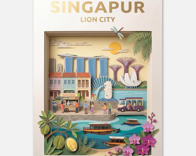 SINGAPORE – Lion City | Travel Poster