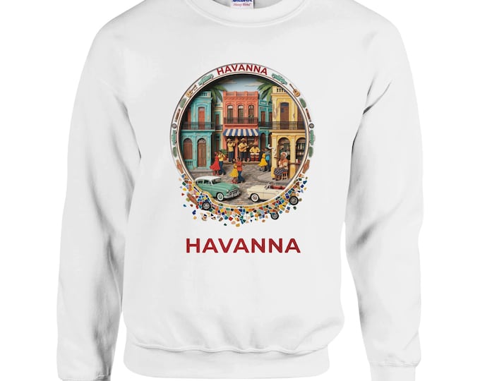 Havanna Kuba Sweatshirt – Retro 50er Jahre Szene, Tanz & Musik, Vintage Karibik Style, Farbenfrohes Design für Damen und Herren