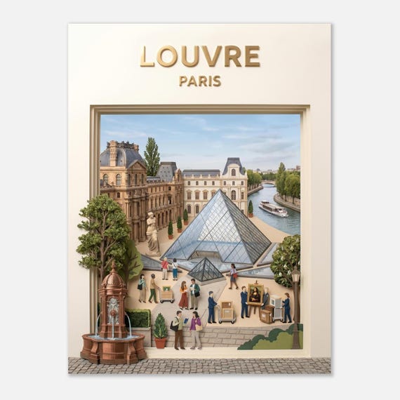 PARIS – Louvre | 3D Poster