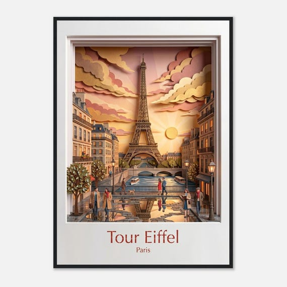PARIS - Eiffelturm, gerahmt