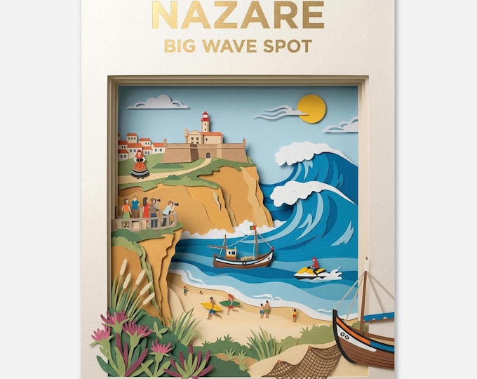 NAZARÉ – Big Wave Spot | Travel Poster