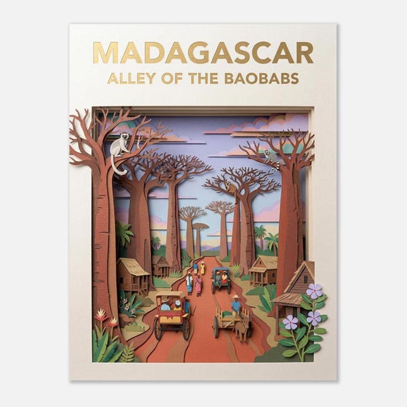 MADAGASCAR – Alley of the Baobabs | Travel Poster