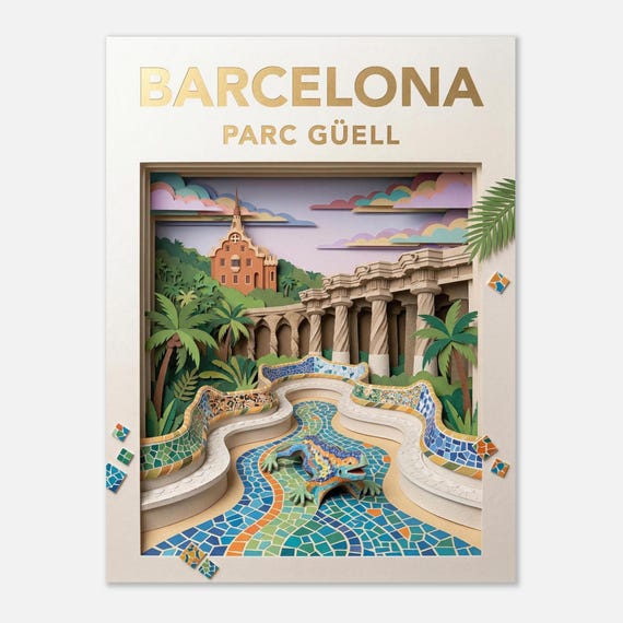 BARCELONA – Park Güell | Travel poster