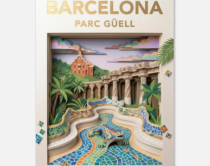 BARCELONA – Park Güell | Travel poster