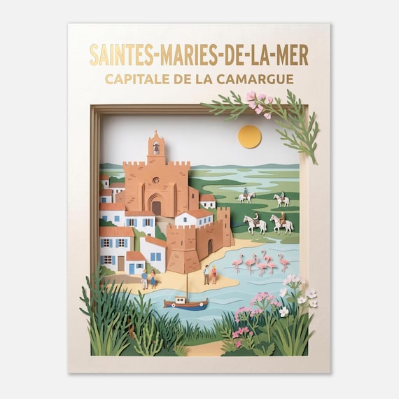 SAINTES-MARIES-de-la-mer – Capital of the Camargue | Travel poster