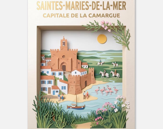 SAINTES-MARIES-de-la-mer – Capital of the Camargue | Travel poster