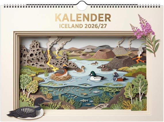WALL CALENDAR – Iceland | July 2026 to June 2027
