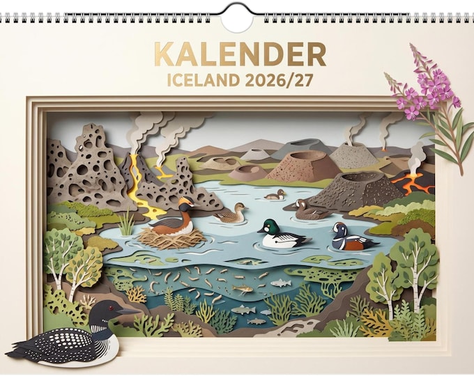 WALL CALENDAR – Iceland | July 2026 to June 2027