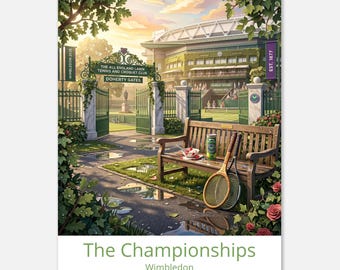 WIMBLEDON - Wimbledon 2026 Tennis Tournament Wall Art | Paper Cut Style Art Print