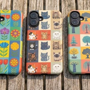 Cute Pattern Phone Case | Floral iPhone Case | Cat Samsung Case | Botanical Google Pixel Cover | Scandinavian Aesthetic Gift