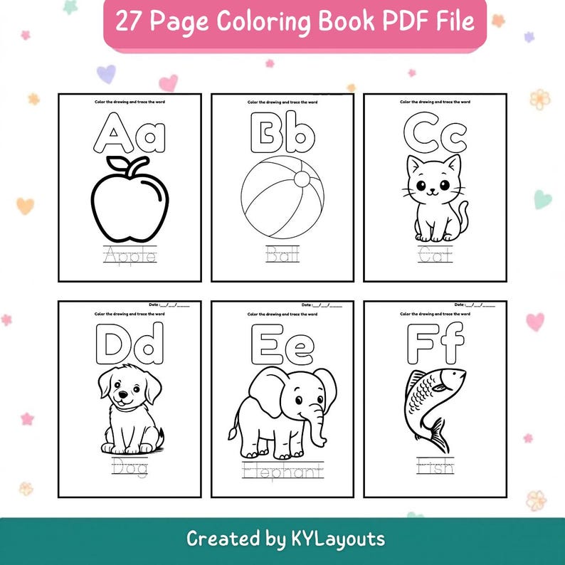 27 Colouring Pages for Kids / Printable Colouring Book / Instant PDF ...