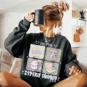 In My String Cheese Era PNG, Preppy Patchwork Sublimation Design, Lavender Bow and Pearls Shirt Graphic, Aesthetic Snack Lover Art