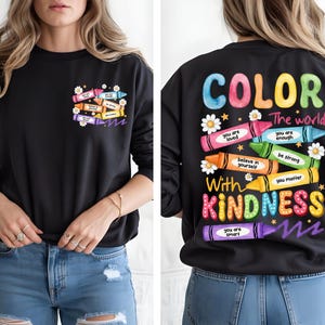 Kindness Crayon Affirmations PNG, Teacher Sublimation Bundle (Digital Download