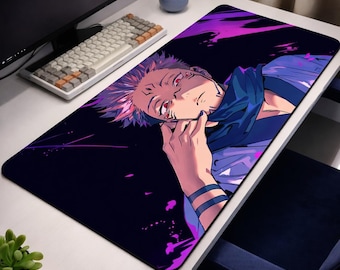 Edgy Anime Desk Mat – XXL Gaming Mouse Pad, Dark Keyboard Mat