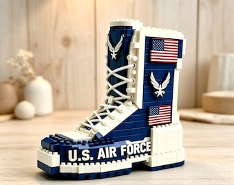 U.S. Air Force Boot Building Blocks, Patriotic Military Display Decor, ABS Bricks Kit