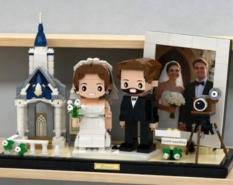 Custom Wedding Building Block Figurines, 2 Person Brick Figures,Handmade Personalized Keepsake