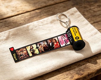 Custom Photo Film Roll Keychain: Personalized Memory Keepsake Gift