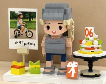 Custom | Birthday Themed Brick Figure,Personalized Building Block,DIY Figure,Handmade Memorial Gift