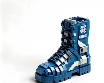 USCG Combat Boot Building Blocks, ABS Military Model, Patriotic Collector Brick Set