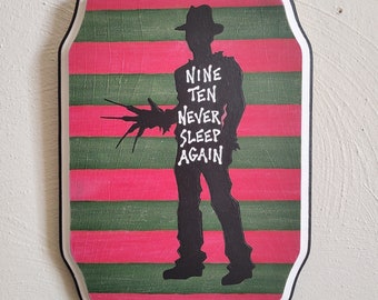 Freddy Krueger Hand Painted Silhouette Plaque