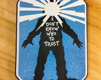 The Thing handgeschilderde silhouetplaquette
