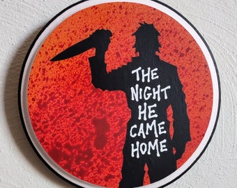 Michael Myers Hand Painted Silhouette Plaque