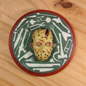 Placa esculpida en 3D de Jason Voorhees