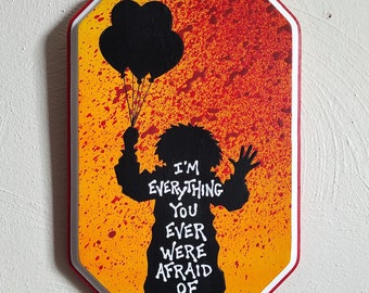 Pennywise Hand Painted Silhouette Plaque