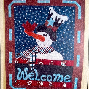 Pearl Louise Design Appliqué Quilt Pattern A WARM WINTER WELCOME  Snowman Whimsy
