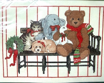 Vintage Janlynn Cross Stitch Kit- ANIMAL PORTRAIT Sweet Collection of Friends Pleasant Peaceful Project - Special