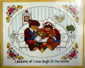 Vintage Dimensions Cross Stitch Kit LESSONS OF LOVE Sweet and Colorful Design !