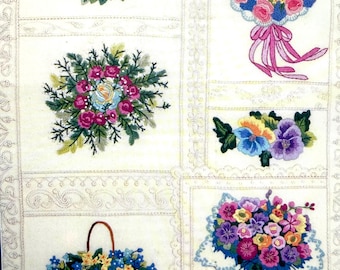 Vintage Candamar Designs Candle Wicking Embroidery Kit VICTORIAN NOSEGAY Picture Colorful Floral Beauty !   Lovely !