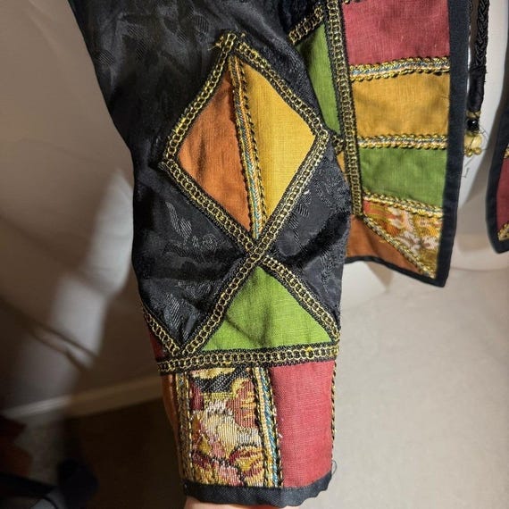 Allure Boho Patchwork Rayon Jacket Top Missy Smal… - image 3