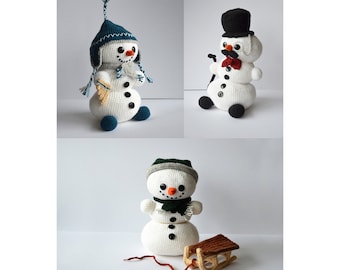 Snowmen Crochet Pattern Set, Snowman Amigurumi Pattern, Winter Snowman Crochet Patterns, Christmas Snowman, Christmas Crochet Pattern