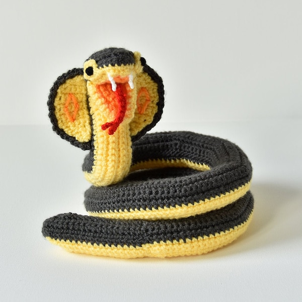 Häkelanleitung Kobra, Schlange Häkelanleitung, Gehäkelte Schlange, Gehäkelte Kobra Amigurumi, Häkelanleitung Reptil, Tier-Amigurumi